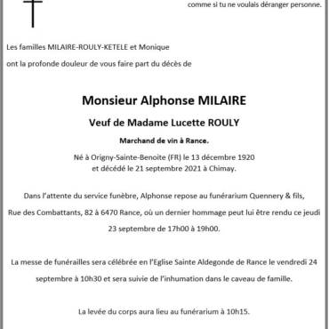 Alphonse MILAIRE