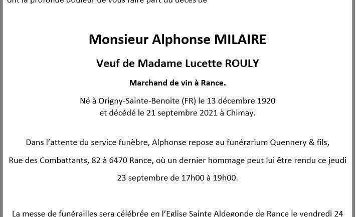 Alphonse MILAIRE