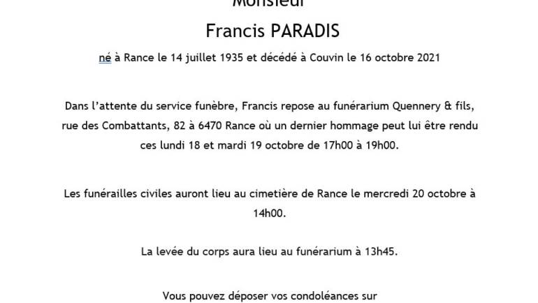 Francis PARADIS