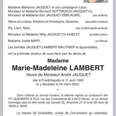 Marie-Madeleine LAMBERT