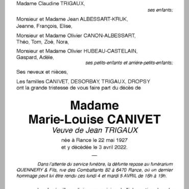 Marie-Louise CANIVET