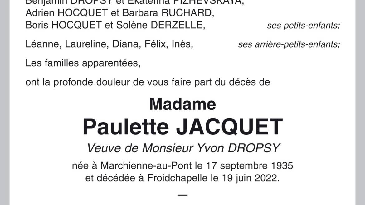 Paulette JACQUET