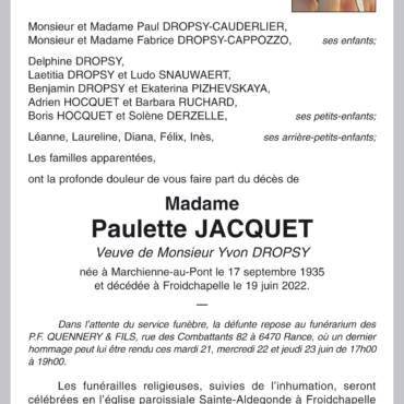 Paulette JACQUET