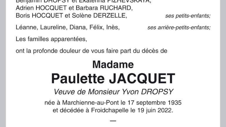 Paulette JACQUET