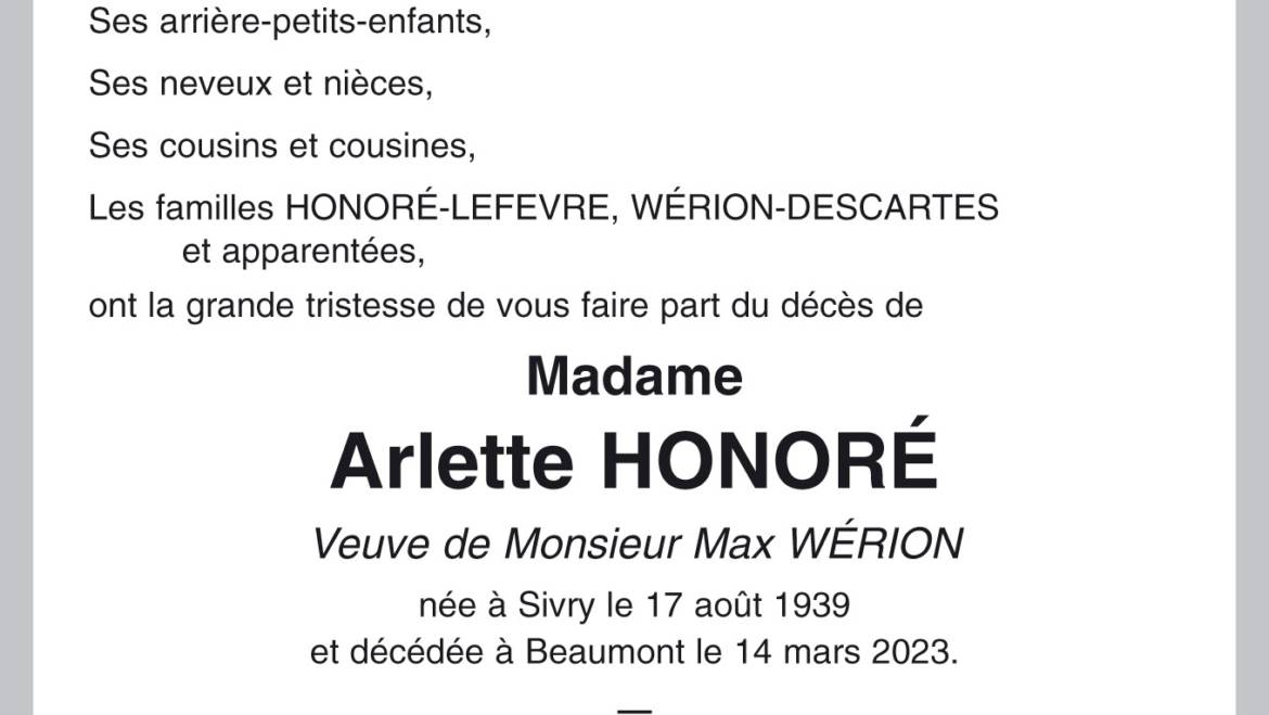 Arlette HONORÉ