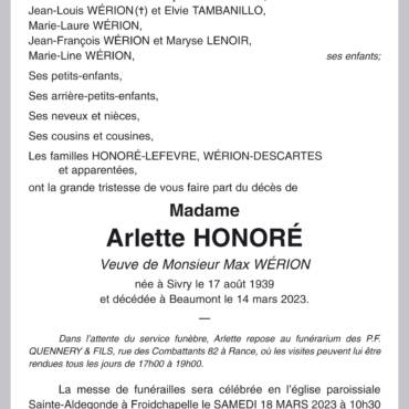 Arlette HONORÉ