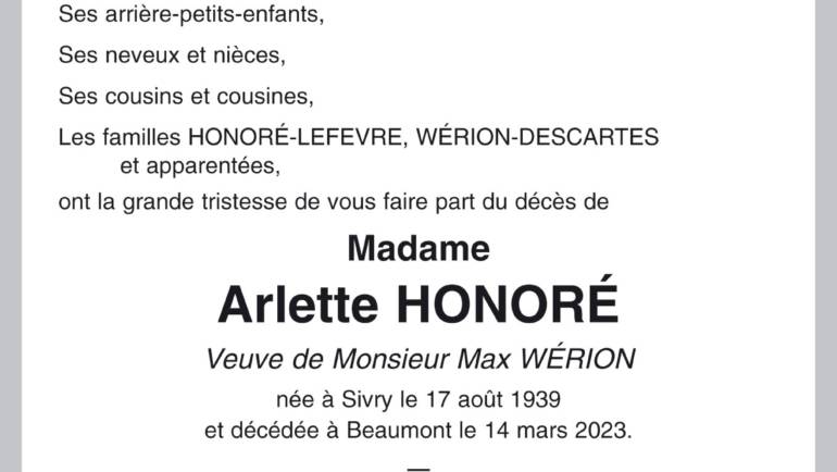 Arlette HONORÉ