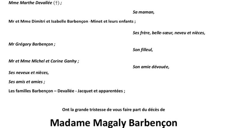 Magaly BARBENÇON